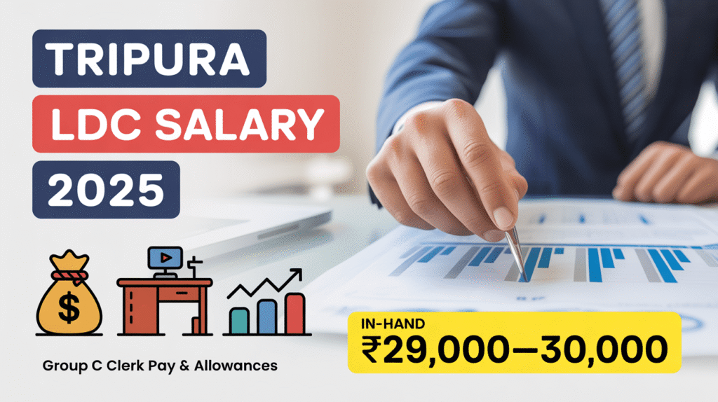 Tripura LDC (Group C) Salary in 2025 – In-Hand Pay, Fixed Pay, DA, HRA & Perks