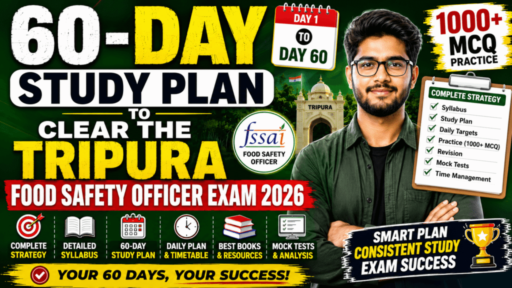 60-Day Study Plan to Clear the Tripura Food Safety Officer Exam 2026 | Complete Preparation Strategy 60 day study plan to clear the tripura food safety officer exam 2026