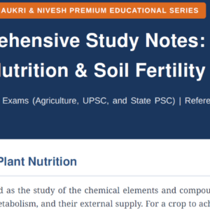 Comprehensive Study Notes: Plant Nutrition & Soil Fertility